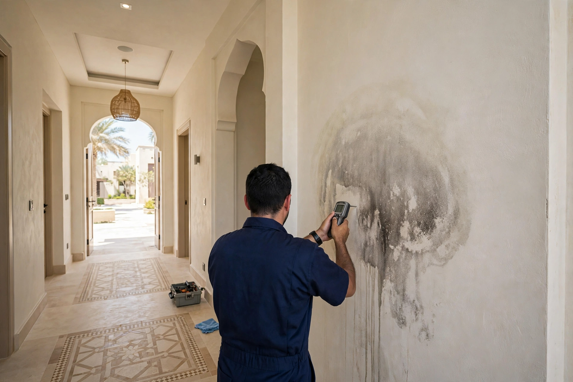 Signs of a Water Leak Behind Walls in Dubai Villas 1 media generation ai topic9 1 0 0cec0231 b114 4447 b40b 0c746ddf2543